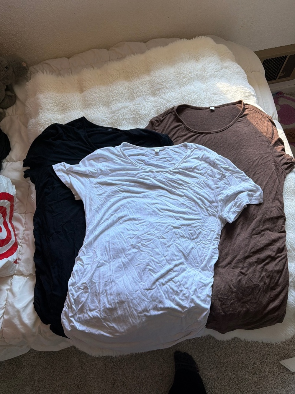 3 maternity side ruched shirts